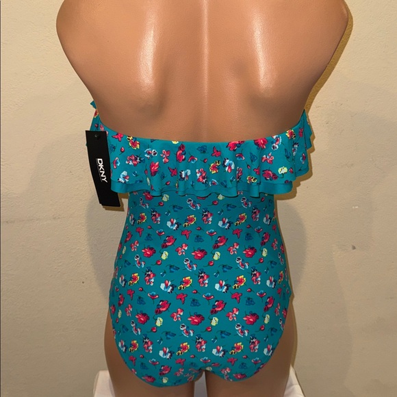 NWT DKNY one piece swimsuit ruffle bandeau size 6 - Picture 4 of 4